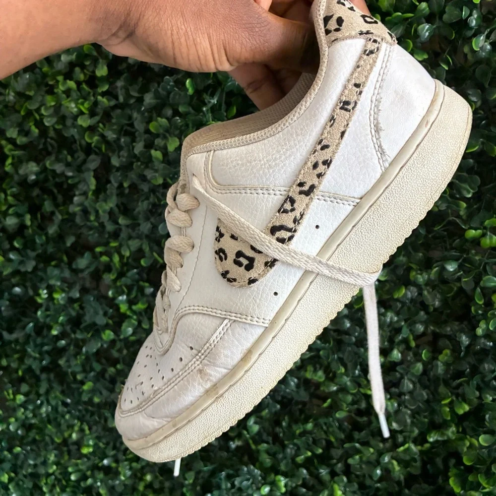 Nike Court Vision Low Leopard Swoosh Shoes
